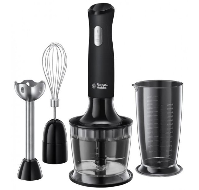 Блендер Russell Hobbs заглибний Matte Black 500Вт, 3в1, чаша-700мл, чопер-500мл, чорний
