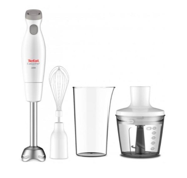 Блендер Tefal заглибний Easychef 450Вт, 3в1, чаша-800мл, чопер-500мл, турборежим, білий