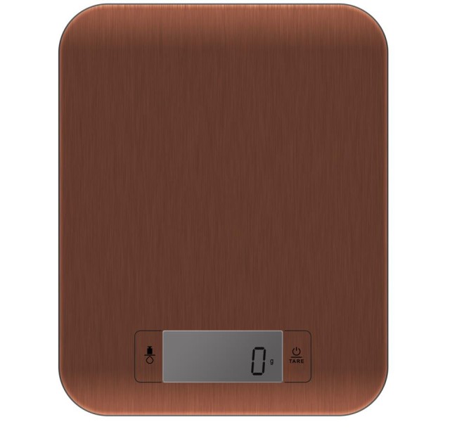 Ваги Ardesto кухонні, 5кг, CR2032x2 в комплекті, метал, бронзовий