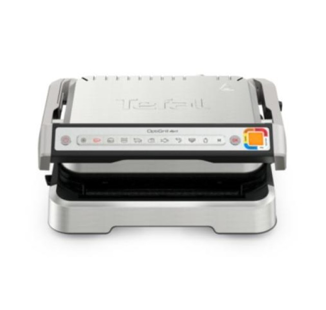 Гриль Tefal прижимний OptiGrill 2100Вт, темп. режимів-4, з`ємні пластини, метал