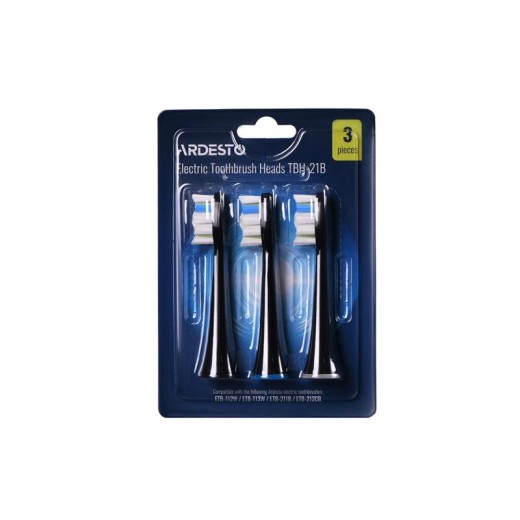 Насадка до електричних зубних щіток Ardesto TBH-21B чорна, 3 шт. в комплекті