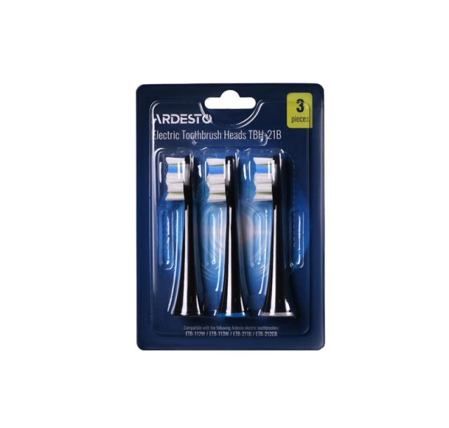 Насадка до електричних зубних щіток Ardesto TBH-21B чорна, 3 шт. в комплекті