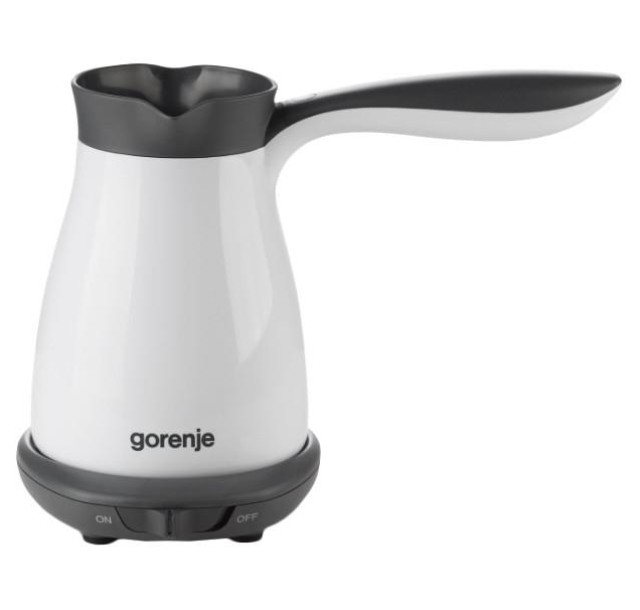 Кавоварка Gorenje електротурка 0.33л, мелена, на 2 чашки, білий