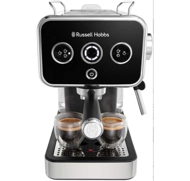 Кавоварка Russell Hobbs ріжкова Distinctions 1.1л, мелена + чалди, чорно-сріблястий