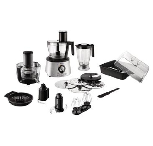 Кухонна машина Philips Avance Collection 1300Вт, чаша-пластик, корпус-метал, насадок-12, метал-чорний