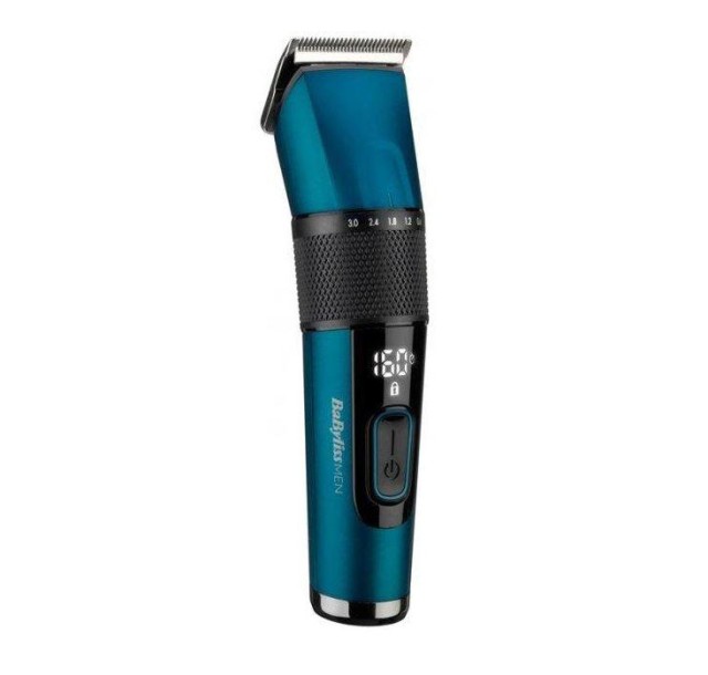 Машинка для стриження  Babyliss, мережа+акум., вібраційний мотор, насадок-1, кейс, титан.напил., синій