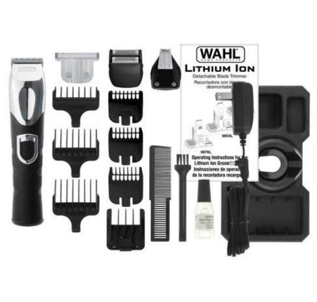 Набір для стрижки WAHL Multi Purpose Grooming Kit, для бороди і голови, мережа+акум., роторний мотор, насадок-12, сталь, чорний