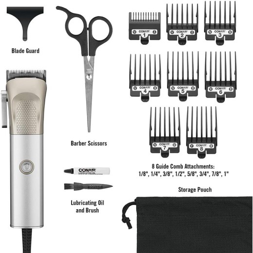 Машинка для стрижки Remington Power X Series X6, мережа+акум., насадок-4, сталь, чорно-сірий
