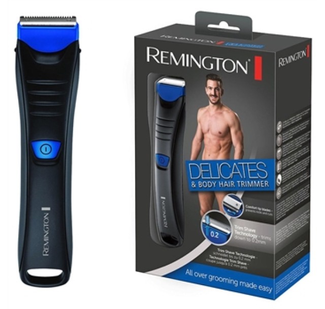 Тример Remington Delicates, для тіла та інтимних зон , акум., сталь, чорно-синій