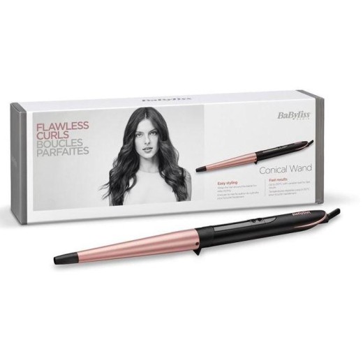 Плойка Babyliss, конусна, 64Вт, темп.режимів-6, D -13-25mm, 160-210С, кераміка, чорно-золотий