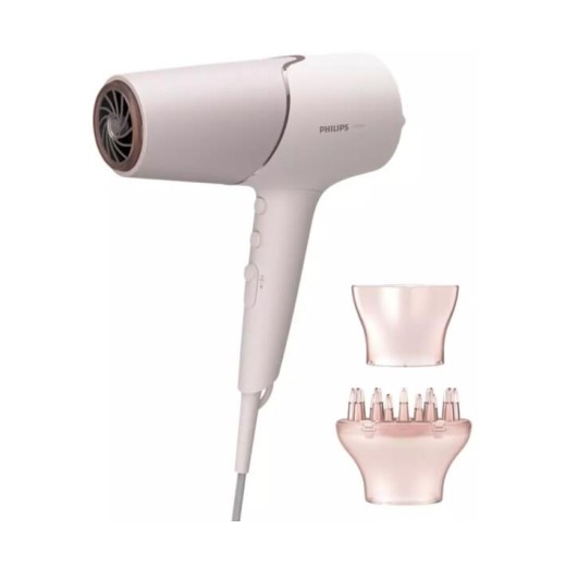 Фен Philips 5000 Series, 2300Вт, 3 режими, дифузор, іоніз-я, хол. обдув, біло-рожевий