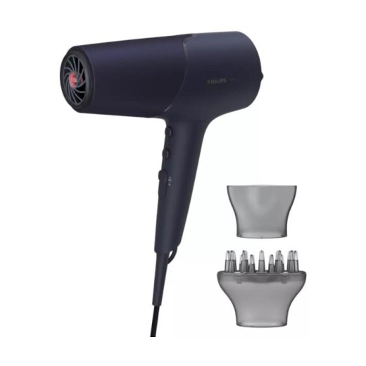 Фен Philips 5000 Series, 2300Вт, 3 режими, дифузор, іоніз-я, хол. обдув, темно-синій