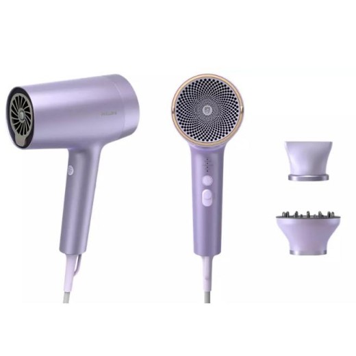 Фен Philips 7000 Series, 1800Вт, 3 режими, дифузор, іоніз-я, хол. обдув, турбо, фіолетовий