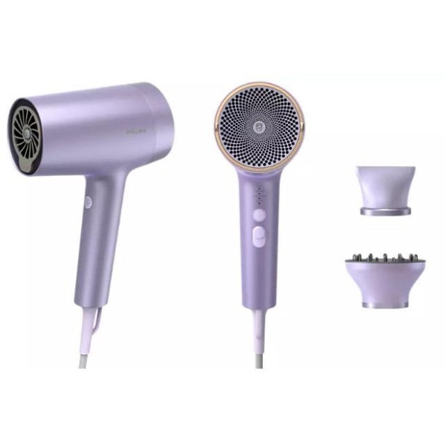 Фен Philips 7000 Series, 1800Вт, 3 режими, дифузор, іоніз-я, хол. обдув, турбо, фіолетовий