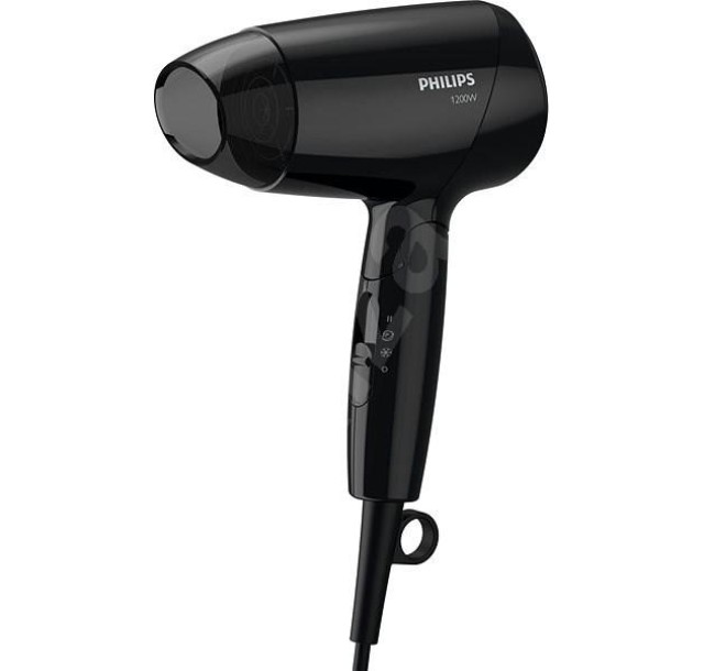 Фен Philips EssentialCare дорожній, 1200Вт, 3 режими, хол. обдув, чорний