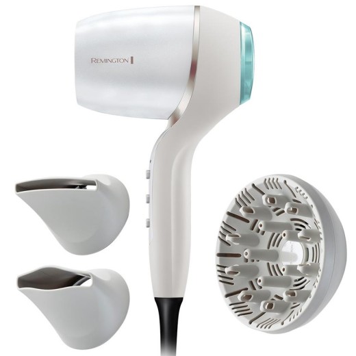 Фен Remington HYDRAluxe PRO, 2200Вт, 3 режими, дифузор, іоніз-я, хол. обдув, білий