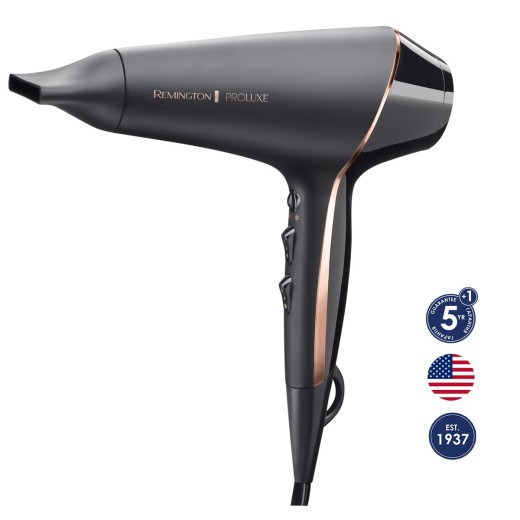 Фен Remington ProLuxe Midnight Edition, 2400Вт, 3 режими, дифузор, іоніз-я, хол. обдув, чорний