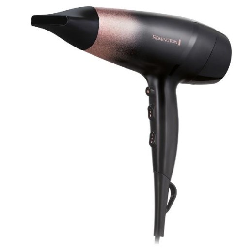 Фен Remington Rose Shimmer, 2200Вт, 3 режими, дифузор, іоніз-я, хол. обдув, чорно-рожевий