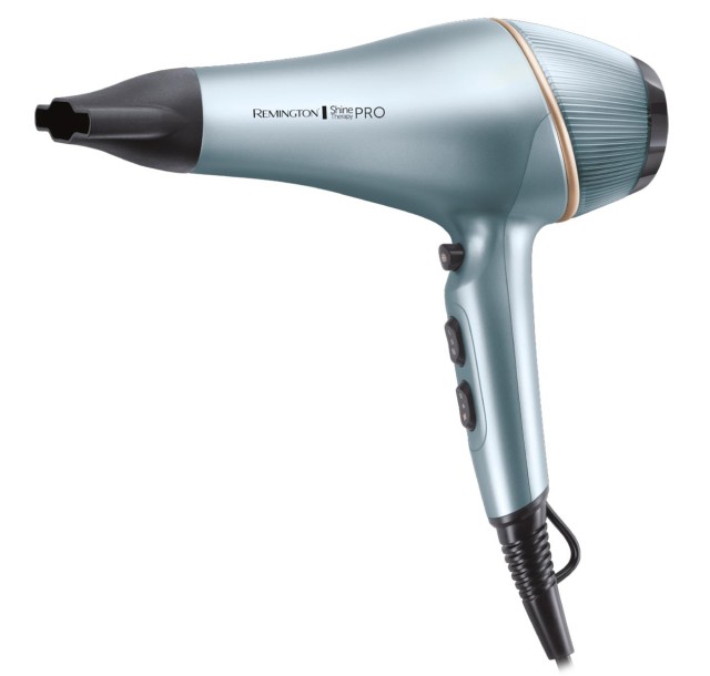 Фен Remington Shine Therapy PRO, 2200Вт, 3 режими, дифузор, іоніз-я, хол. обдув, блакитний