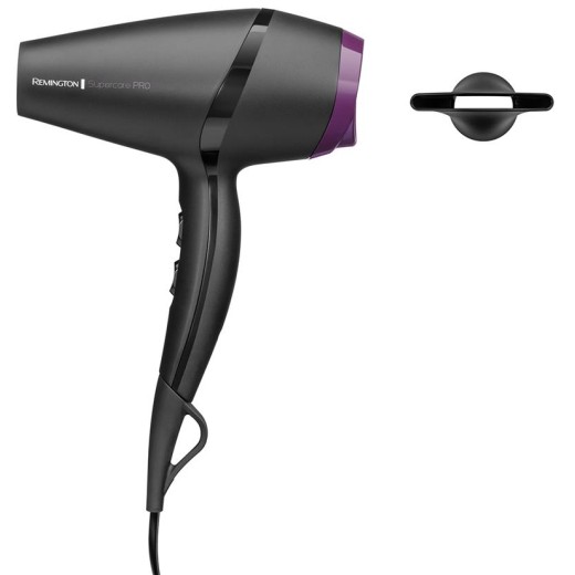 Фен Remington Supercare PRO 2100 AC motor, 2100Вт, 3 режими, іоніз-я, хол. обдув, чорний