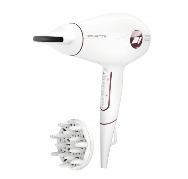 Фен Rowenta Volumizer Hybrid, 1800Вт, 3 режими, іонізація, хол. обдув, турборежим, білий