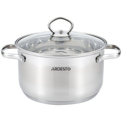 Каструля зі скляною кришкою Ardesto Gemini Bari, 3.2л, нержавіюча сталь