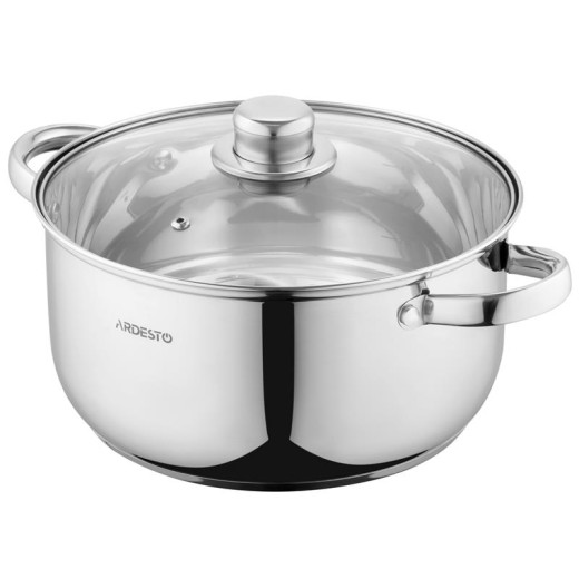 Каструля зі скляною кришкою Ardesto Gemini Gourmet Aosta, 5л, нержавіюча сталь