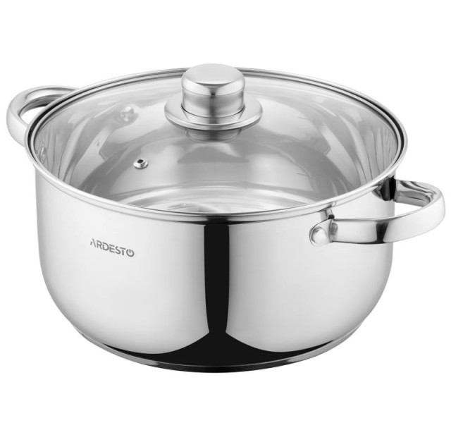 Каструля зі скляною кришкою Ardesto Gemini Gourmet Aosta, 5л, нержавіюча сталь