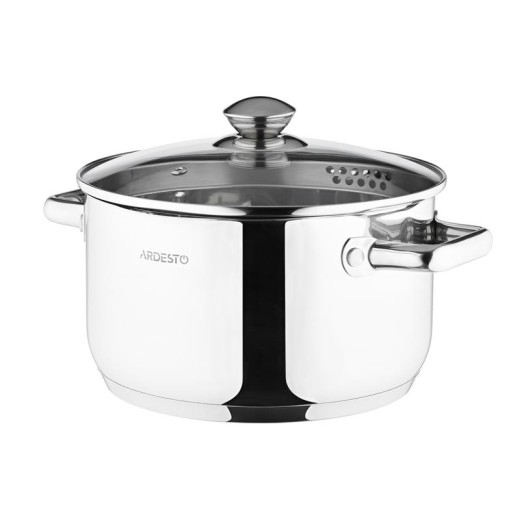 Каструля зі скляною кришкою та зливом Ardesto Gemini Lecco, 4.7л, нержавіюча сталь