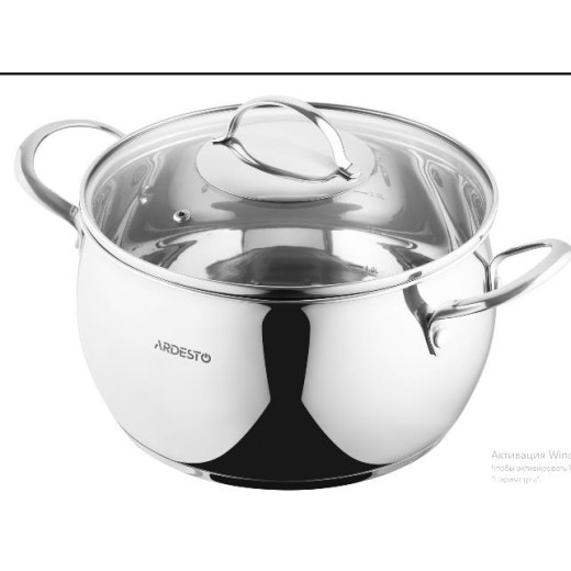 Каструля зі скляною кришкою Ardesto Gemini Liguria, 5л, нержавіюча сталь