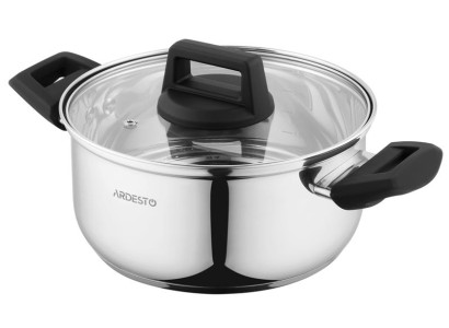 Каструля зі скляною кришкою Ardesto Gemini Piemonte, 2.9л, нержавіюча сталь, бакеліт