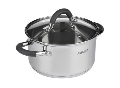 Каструля зі скляною кришкою Ardesto Gemini Salerno, 2.3л, нержавіюча сталь, силікон