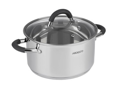 Каструля зі скляною кришкою Ardesto Gemini Salerno, 3.4л, нержавіюча сталь, силікон