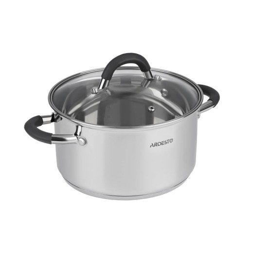 Каструля зі скляною кришкою Ardesto Gemini Salerno, 3.4л, нержавіюча сталь, силікон