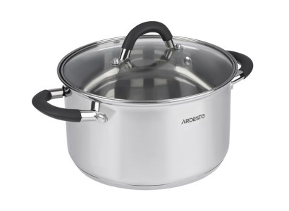 Каструля зі скляною кришкою Ardesto Gemini Salerno, 4.7л, нержавіюча сталь, силікон