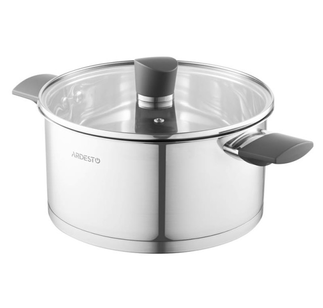 Каструля зі скляною кришкою Ardesto Gemini Trento, 3.9л, нержавіюча сталь, бакеліт