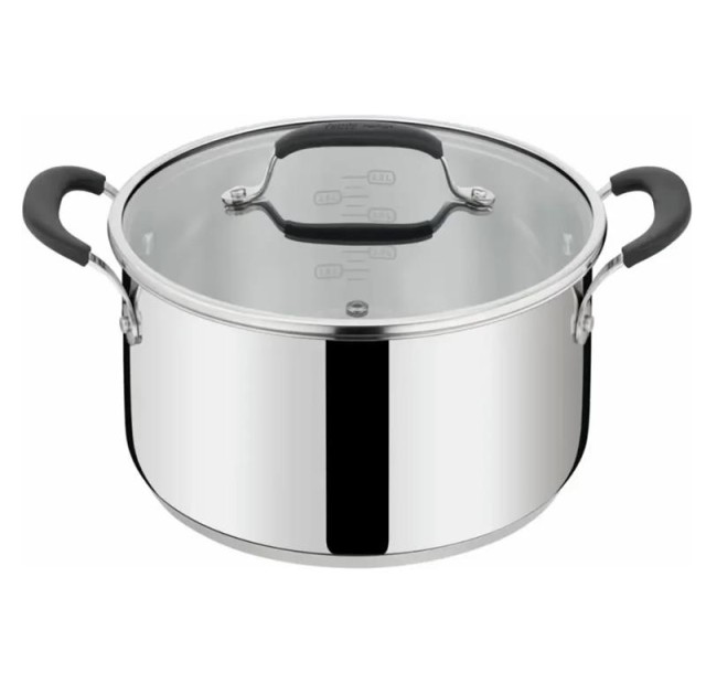 Каструля з кришкою Tefal Jamie Oliver Home Cook, 24см, 5.4л, нержавіюча сталь, силікон, скло