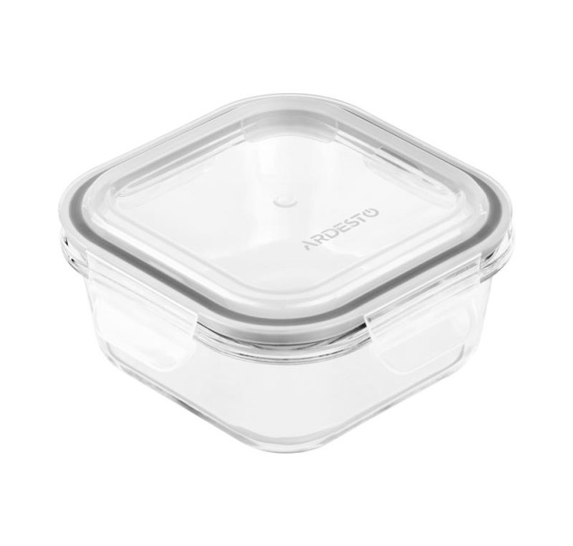 Контейнер для зберігання харчових продуктів Ardesto Gemini, 0.5л, боросилікатне скло, пластик, квадратний, прозорий
