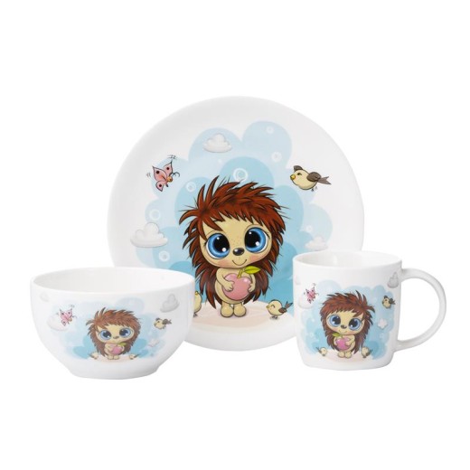 Набір дитячого посуду Ardesto Sweet hedgehog 3 пр., порцеляна