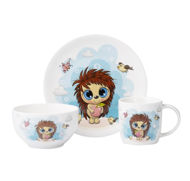 Набір дитячого посуду Ardesto Sweet hedgehog 3 пр., порцеляна