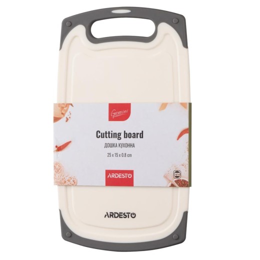 Дошка кухонна Ardesto Gemini, 25х15х0.8см, пластик, білий