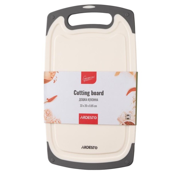 Дошка кухонна Ardesto Gemini, 33х20х0.85см, пластик, білий