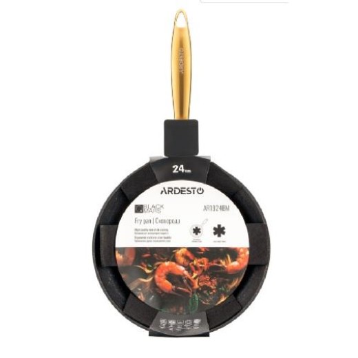 Сковорода Ardesto Black Mars Sparkle, 24см, алюміній, чорний