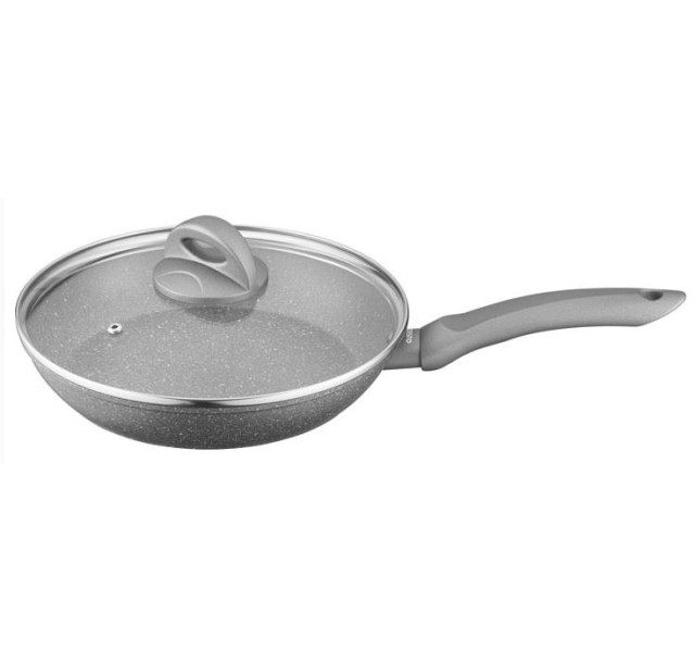 Сковорода з кришкою Ardesto Gemini Gourmet Vasto, 24см, алюміній, сірий