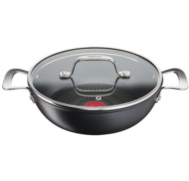 Сотейник з кришкою Tefal Unlimited, 26см, 2.5л, алюміній,скло, чорний