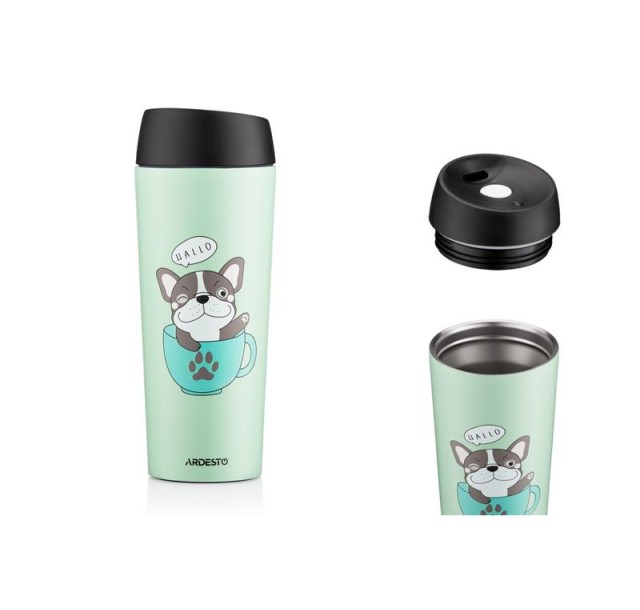 Термокухоль Ardesto Coffee time Frenchie 450 мл, нержавіюча сталь, зелений