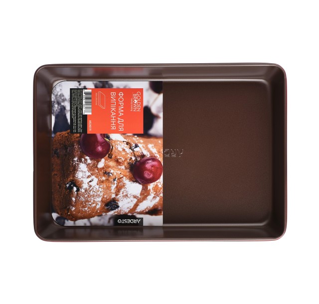 Форма для випікання Ardesto Golden Brown прямок. 34,5*24 см, коричневий,червоний, вуглецева сталь