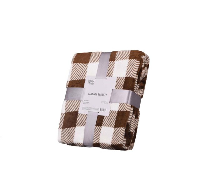 Плед Ardesto Flannel, 160х200см, 100% поліестер, клітинка, бежевий