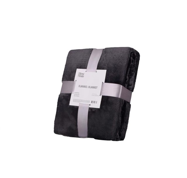Плед Ardesto Flannel, 160х200см, 100% поліестер, темно-сірий