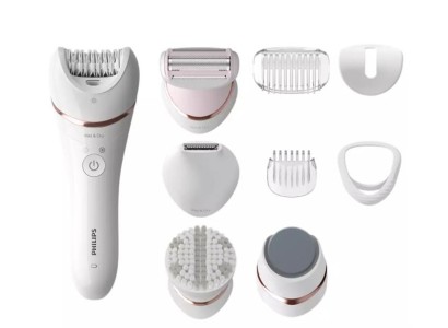 Епілятор Philips 8000 series дисковий, акумуляторний , пінцет.-32, волог.+сух., насадок-8, з підсвіткою, білий